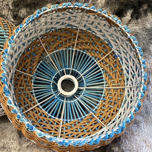 NIB 2 Unique Royal Blue Rattan Pendant Light Handwoven
Round Lamps - Picture 3 of 16